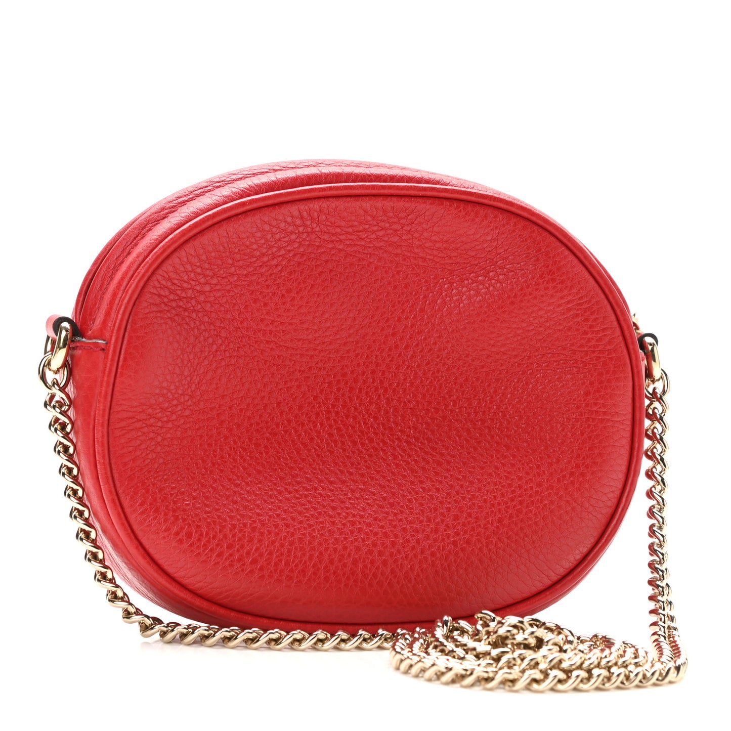 Pebbled Calfskin Mini Soho Chain Bag Tabasco Red
