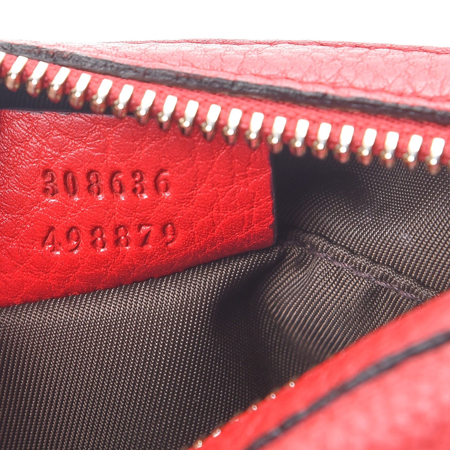 Pebbled Calfskin Medium Soho Cosmetic Case Red