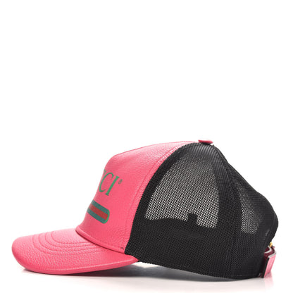 Gucci Cripto Calfskin Logo Baseball Hat L Fuxia Black 3 of 9