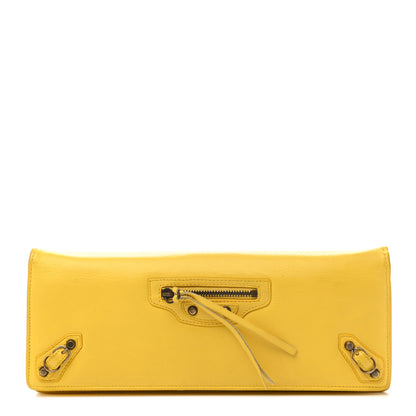 Balenciaga Calfskin Papier Wand Clutch Yellow 1 of 10