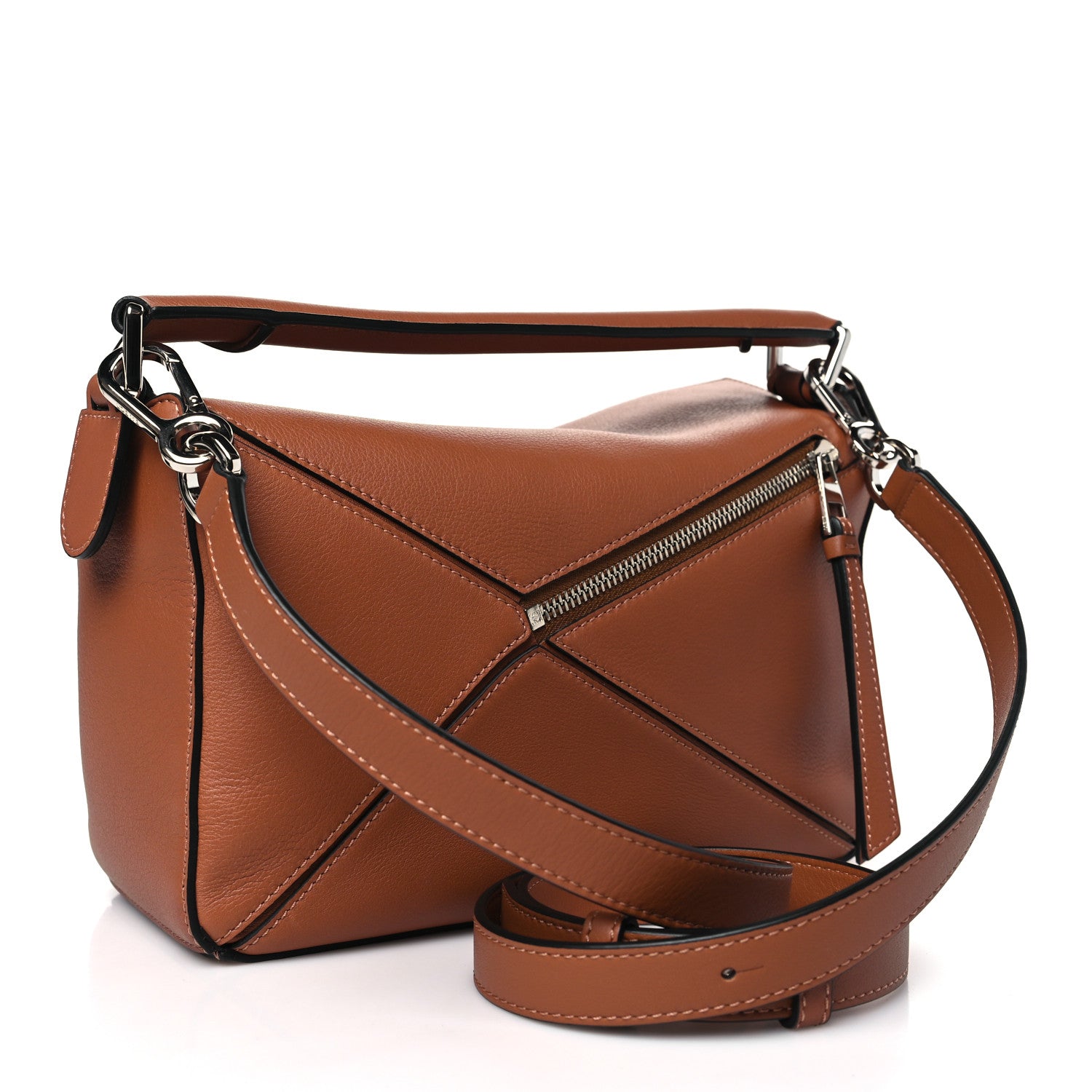 Loewe Grained Calfskin Small Puzzle Bag Tan 3 of 9