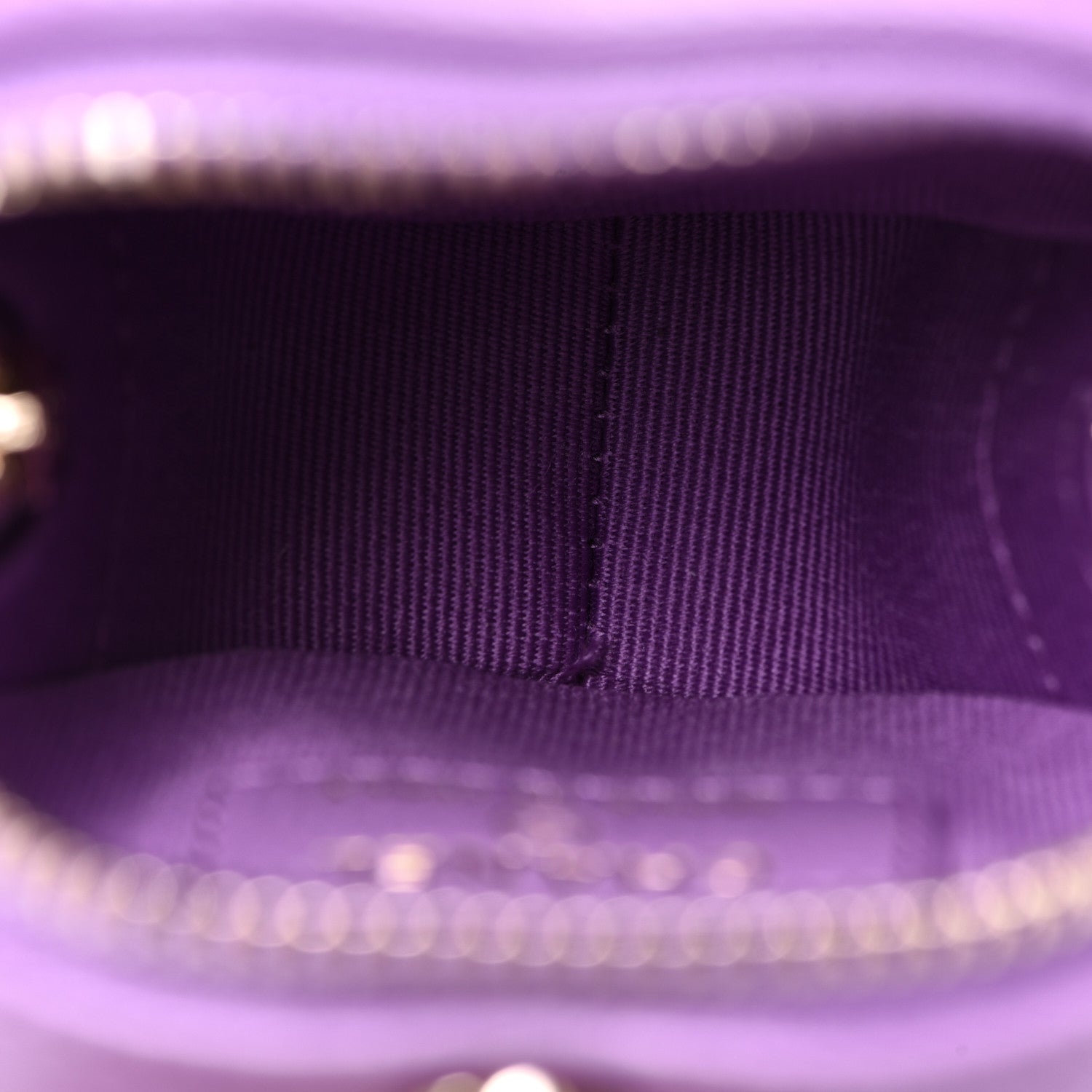 Chanel Lambskin Quilted CC In Love Heart Coin Purse With Chain Purple 5 of 8
