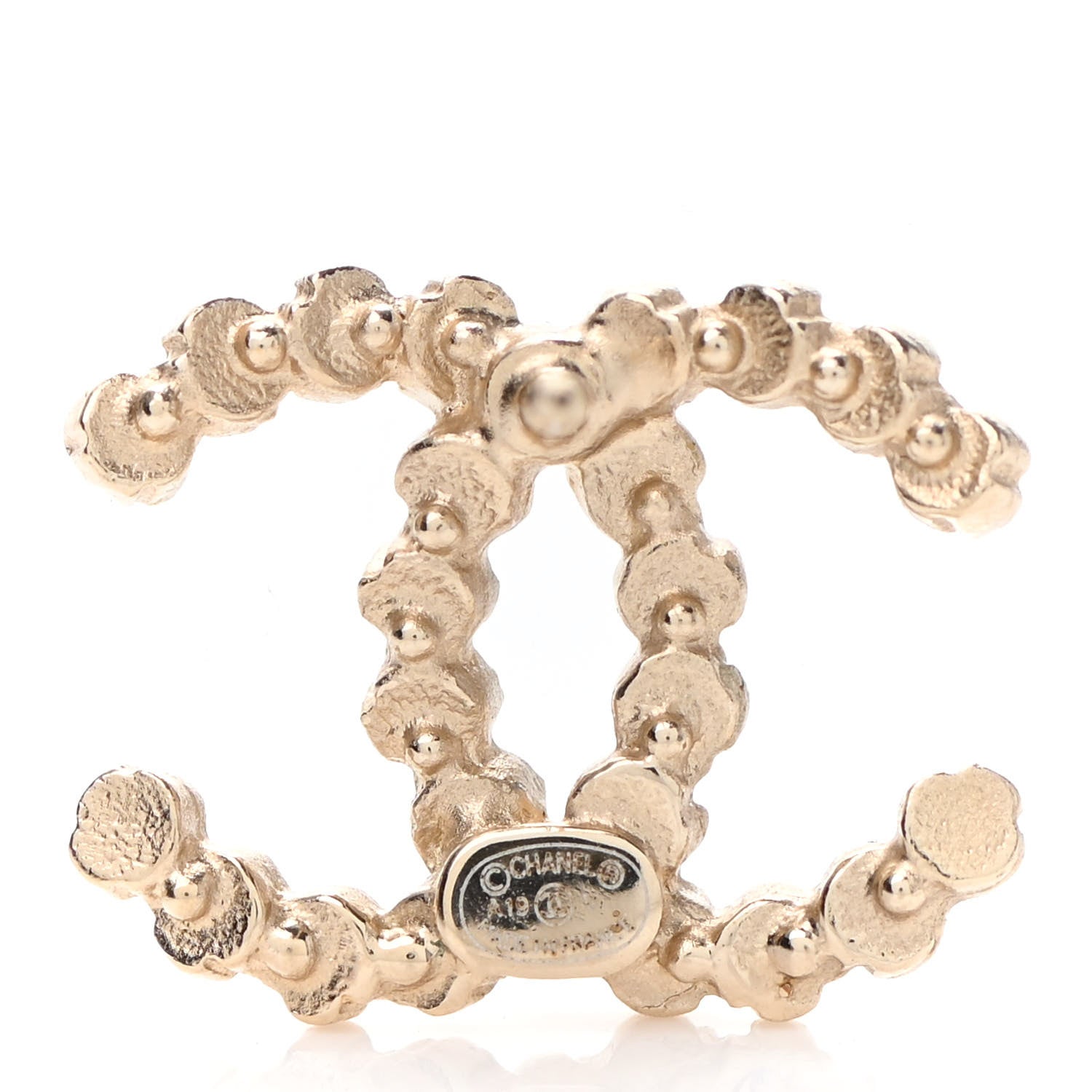 Chanel Crystal CC Earrings Gold 4 of 4