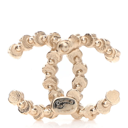 Chanel Crystal CC Earrings Gold 4 of 4