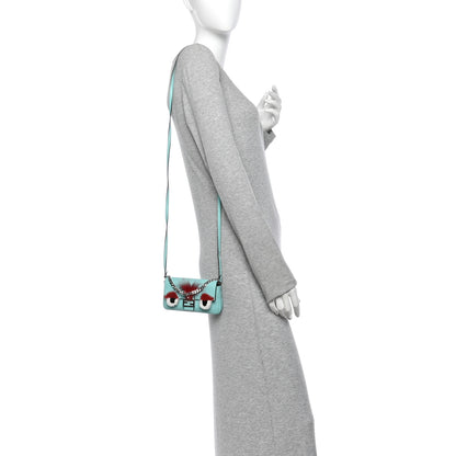 Fendi Nappa Rabbit Fox Fur Micro Buggie Baguette Tiffany 2 of 9