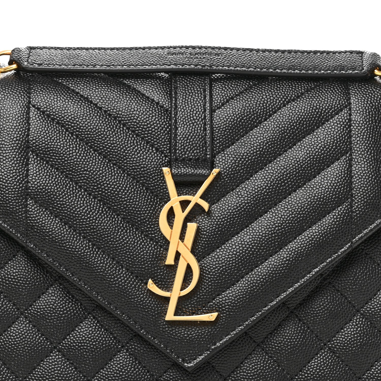 Saint Laurent Grain De Poudre Textured Mixed Matelasse Triquilt Medium Monogram Satchel Black 8 of 10