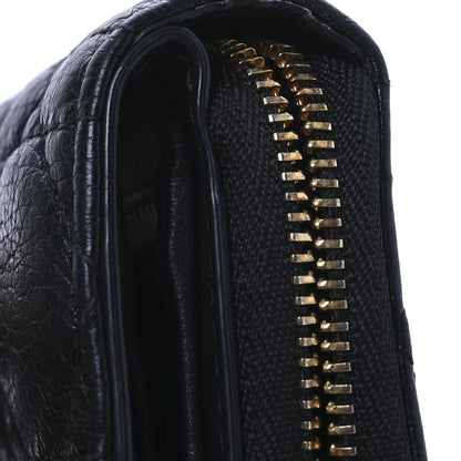 Christian Dior Grained Calfskin Supple Cannage Caro Scarlet Zipped Wallet Black 10 of 12