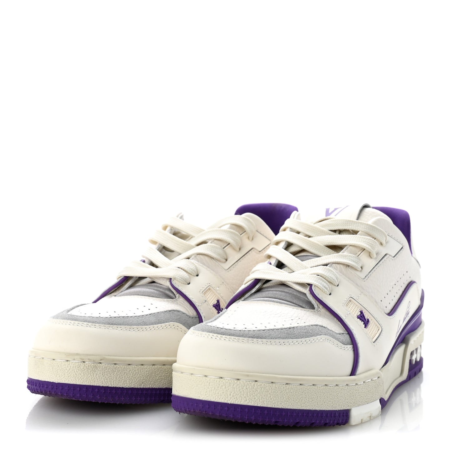 Calfskin Womens LV Trainer Sneakers 39 Purple