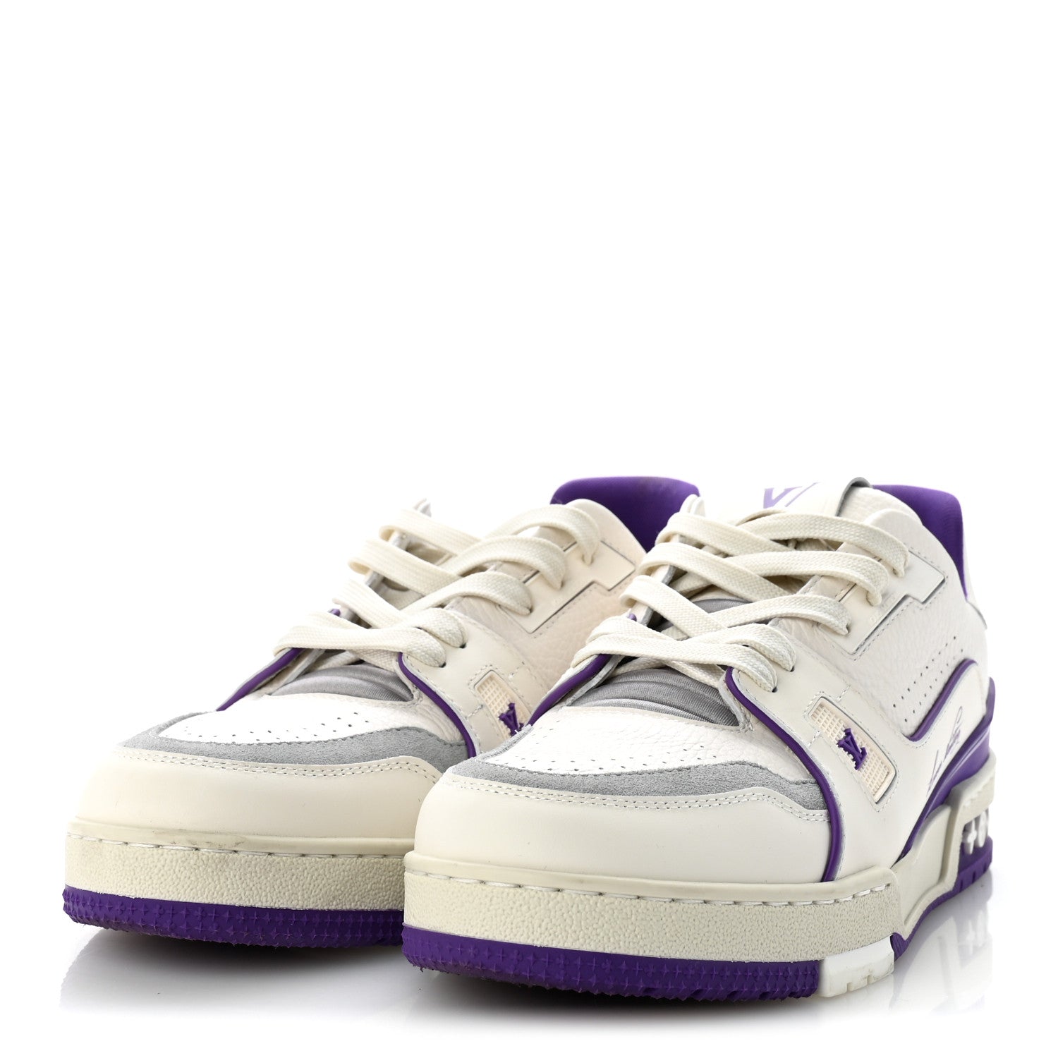 Louis Vuitton Calfskin Womens LV Trainer Sneakers 39 Purple 4 of 10
