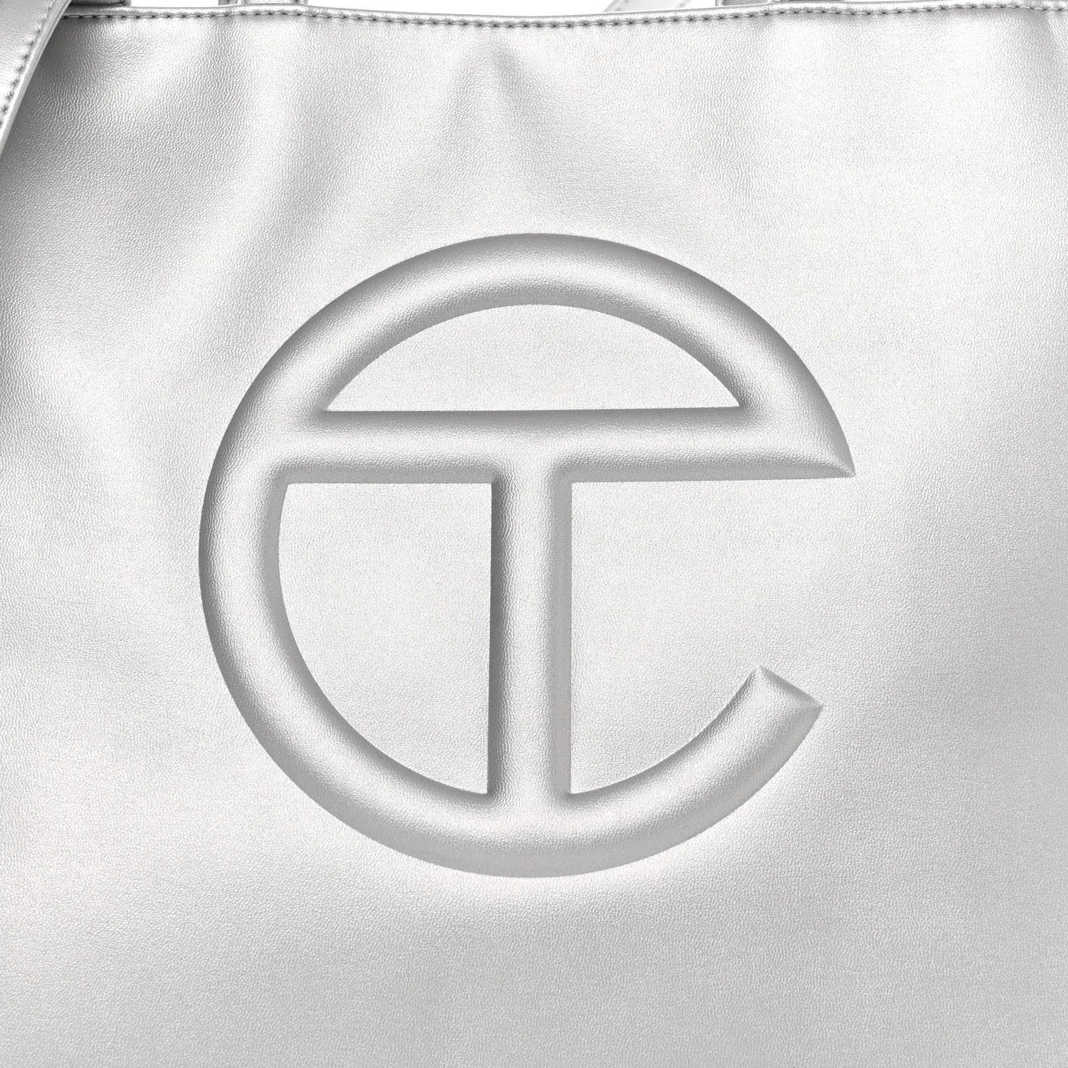 Telfar Metallic Vegan Leather Medium Shopping Bag Silver 8 of 10