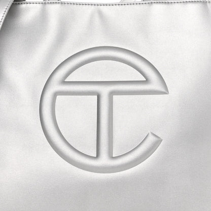 Telfar Metallic Vegan Leather Medium Shopping Bag Silver 8 of 10