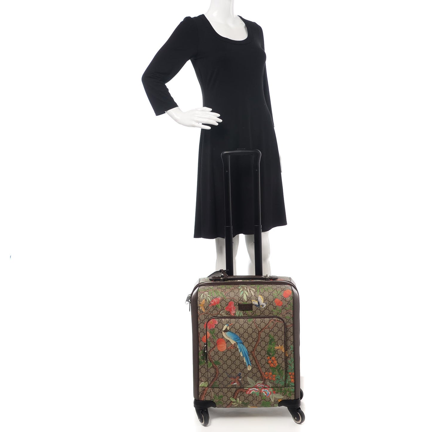 GG Supreme Monogram Tian Carry On Trolley Beige Multicolor New Acero