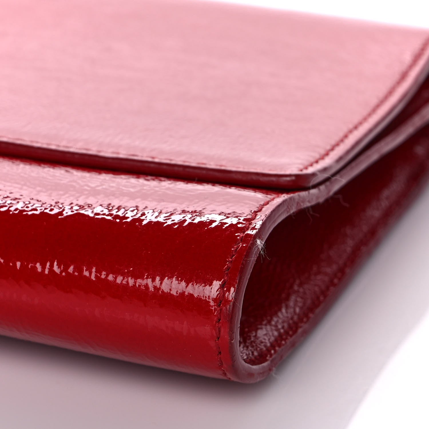 Saint Laurent Textured Patent Monogram Large Belle De Jour Clutch Red 8 of 11