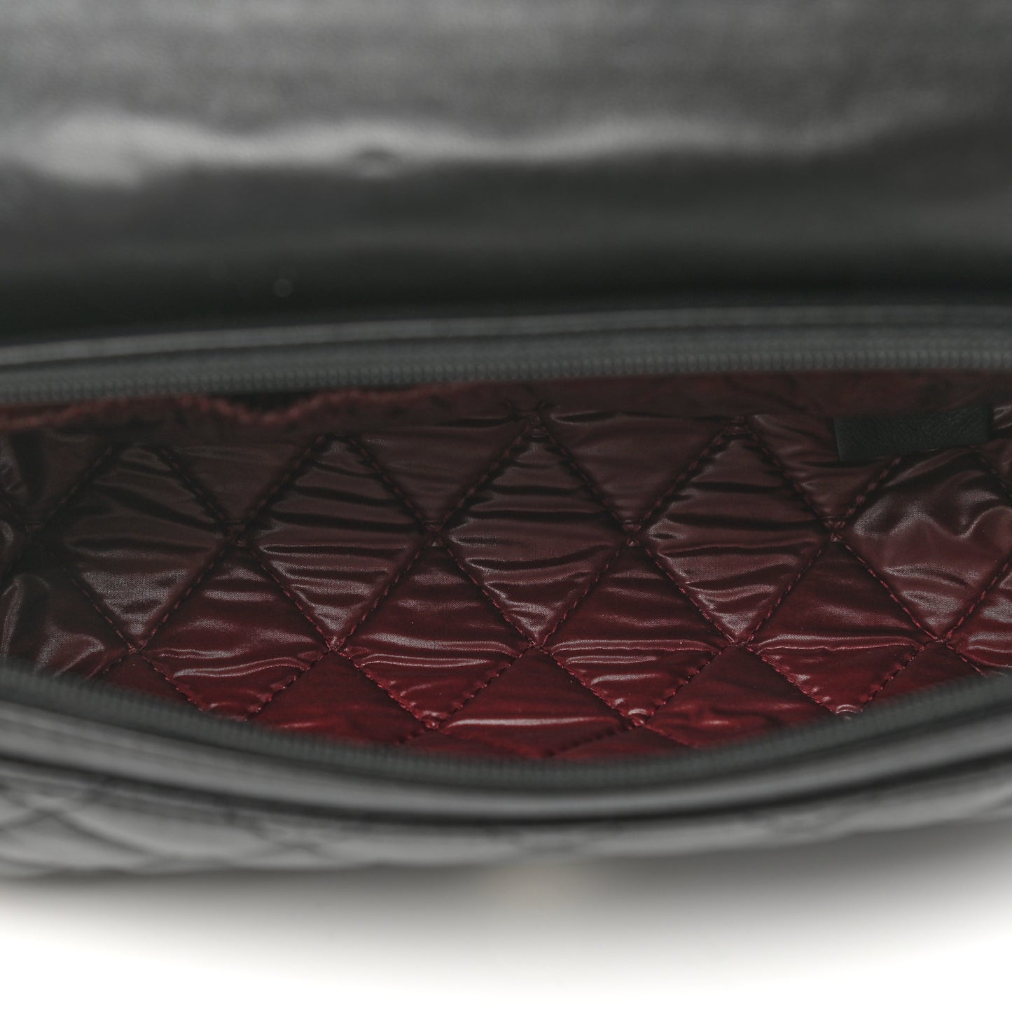 Lambskin Quilted Flap Cosmetic Case Black