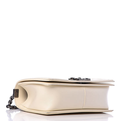 Chanel Calfskin Chevron Quilted Medium Boy Flap Ivory 4 of 13