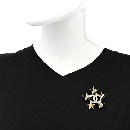 Chanel Baguette Crystal CC Star Brooch Gold 2 of 4