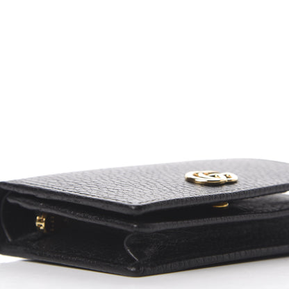 Gucci Pebbled Calfskin GG Marmont Card Case Black 6 of 9
