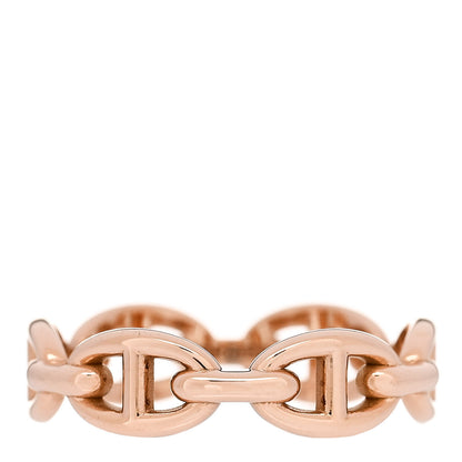 Hermes 18K Rose Gold PM Chaine d'Ancre Enchainee Ring 59 8.75 1 of 9