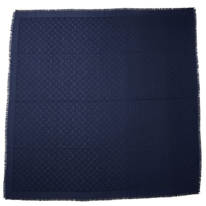 Louis Vuitton Wool Silk Monogram Shawl Blue Nuit 3 of 5
