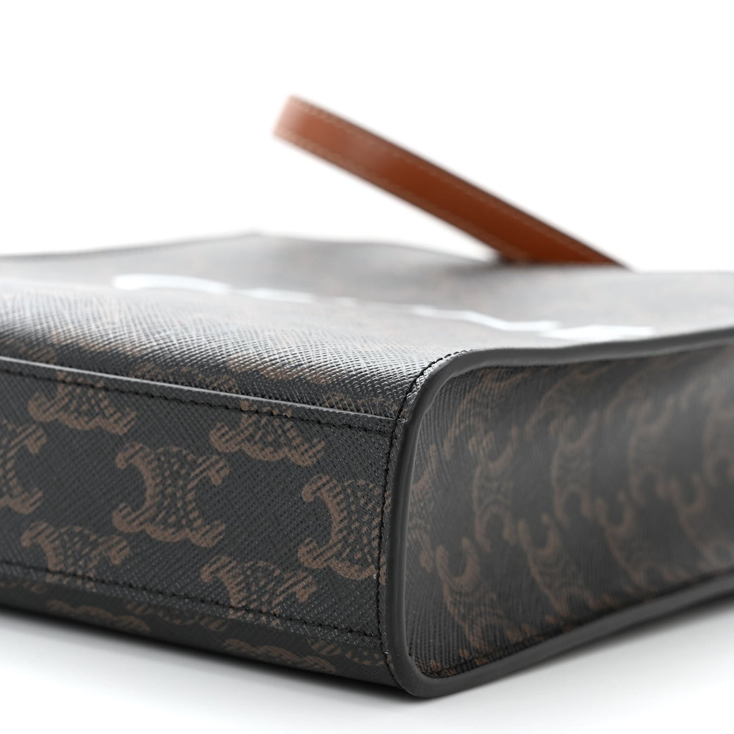 Triomphe Canvas Calfskin Mini Vertical Cabas Tan