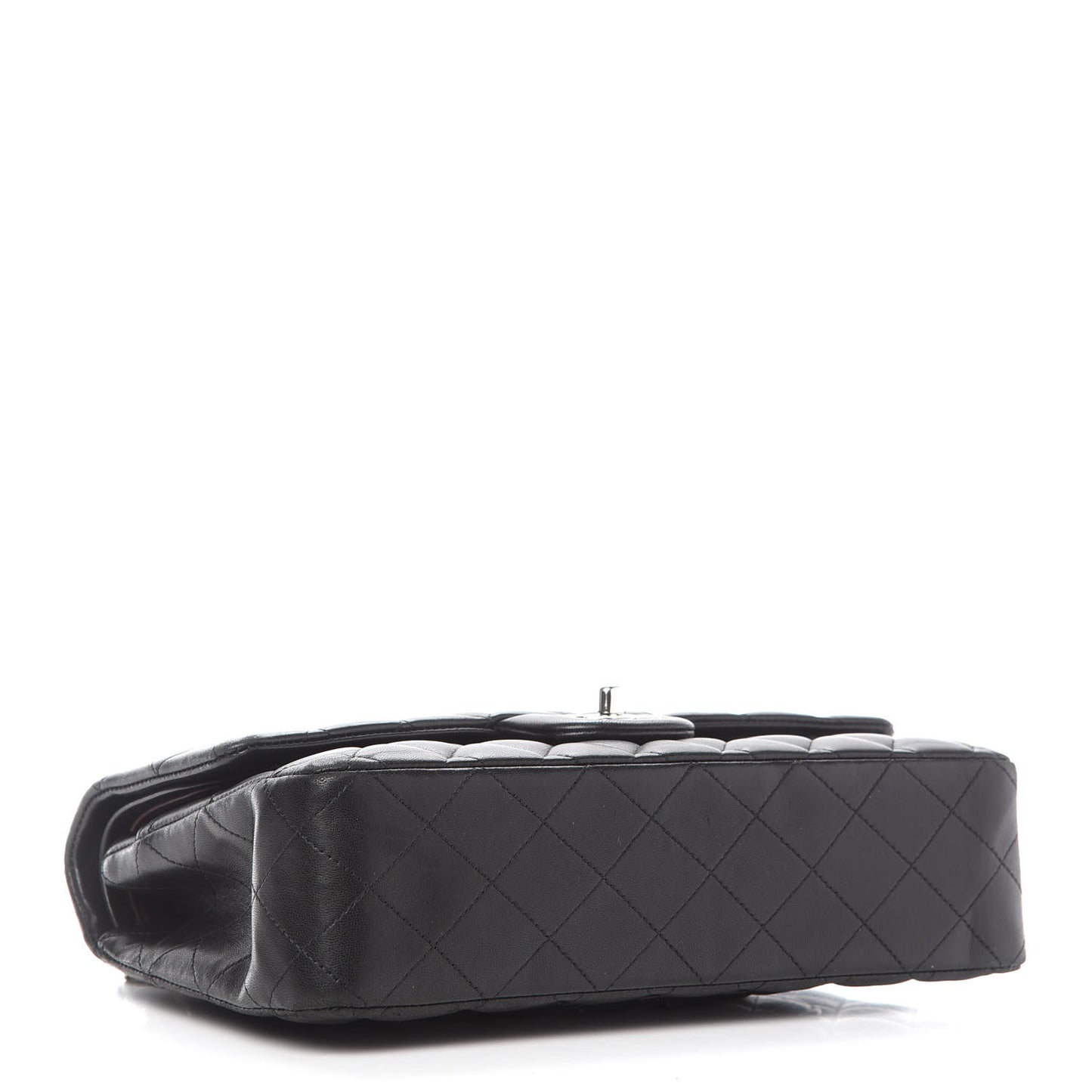 Lambskin Quilted Medium Double Flap Black