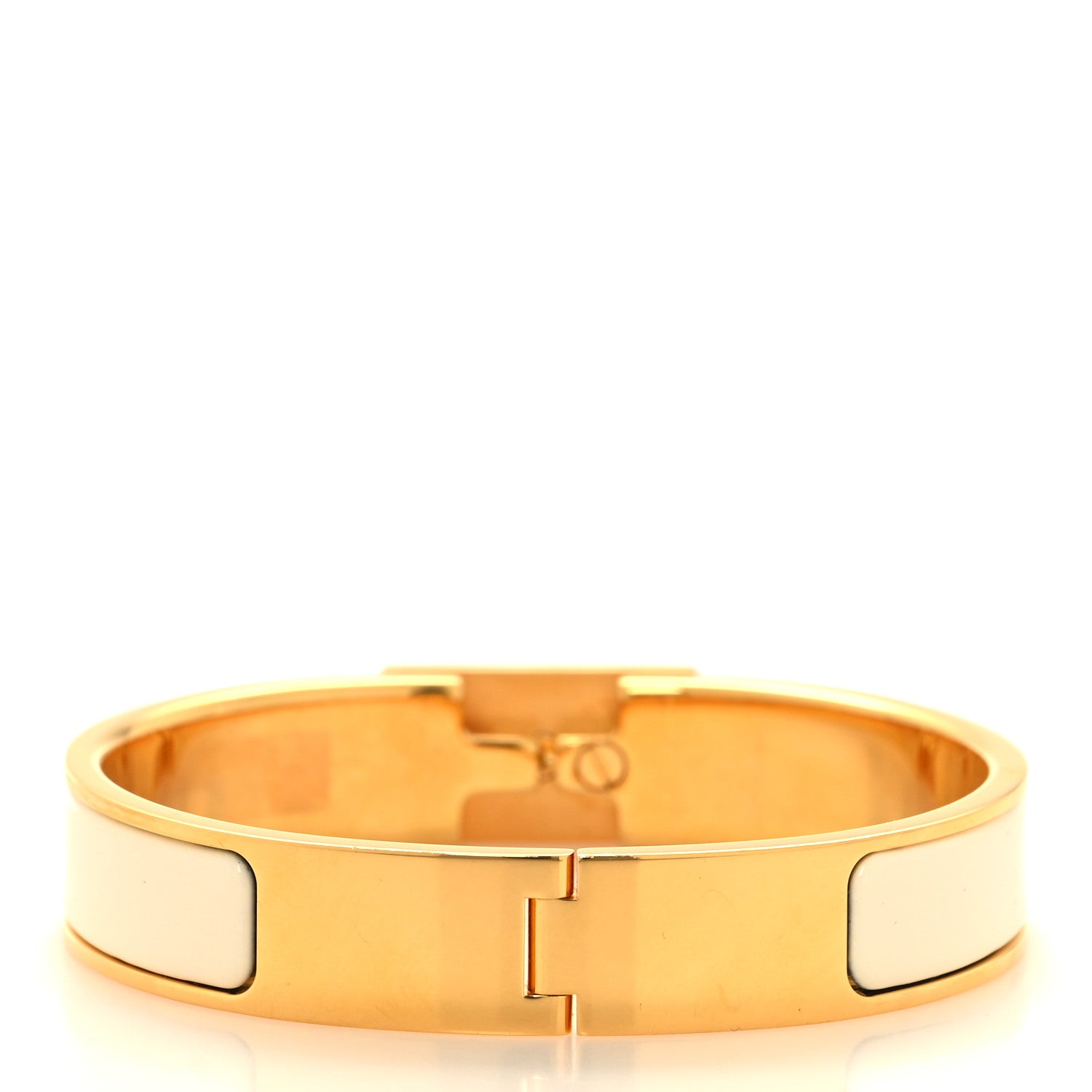 Hermes Enamel Clic Anneau Bracelet GM Craie 3 of 4