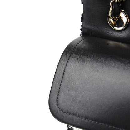 Chanel Tweed Quilted Medium Double Flap Black Ecru White 8 of 12