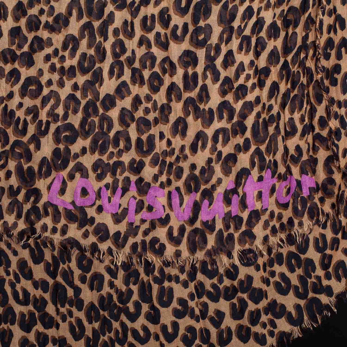 Cashmere Silk Leopard Etole Stole