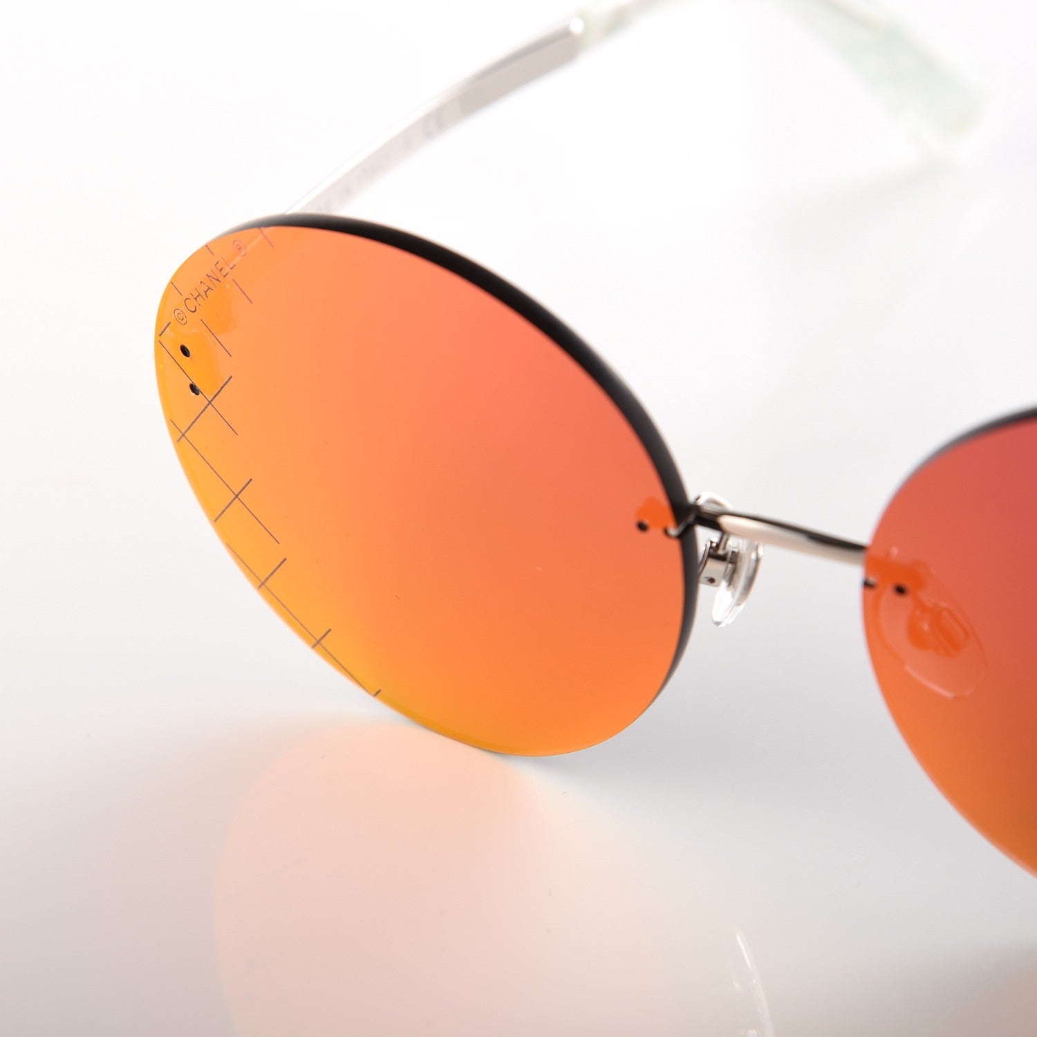 Chanel Mirrored Round Sunglasses 4216 Red 7 of 8