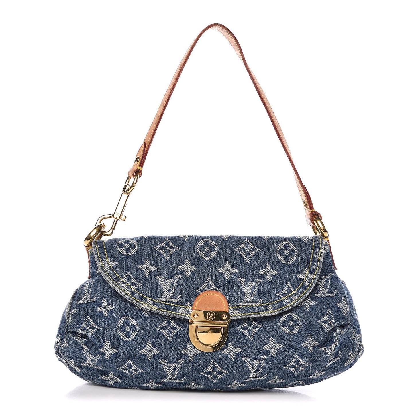 Monogram Denim Mini Pleaty Blue