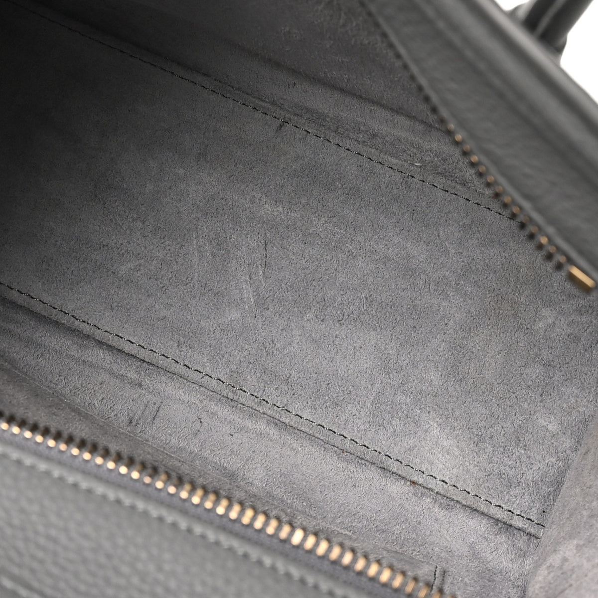 Baby Drummed Calfskin Nano Luggage Kohl