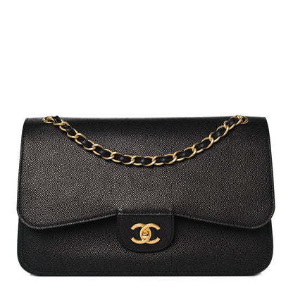 Chanel Grained Calfskin Jumbo Classic Pure Double Flap Black 1 of 9