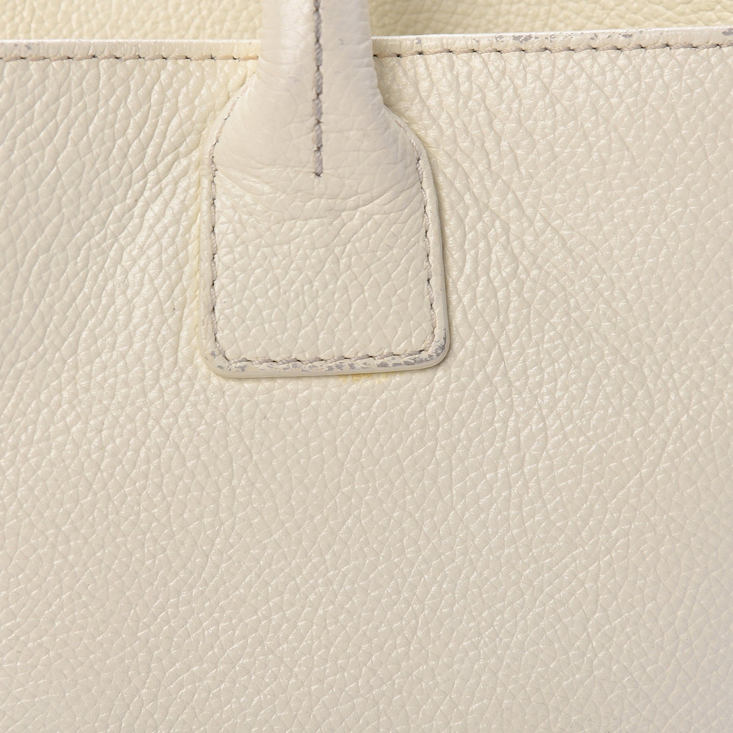 Calfskin Mademoiselle Lock Cerf Shopper Tote White