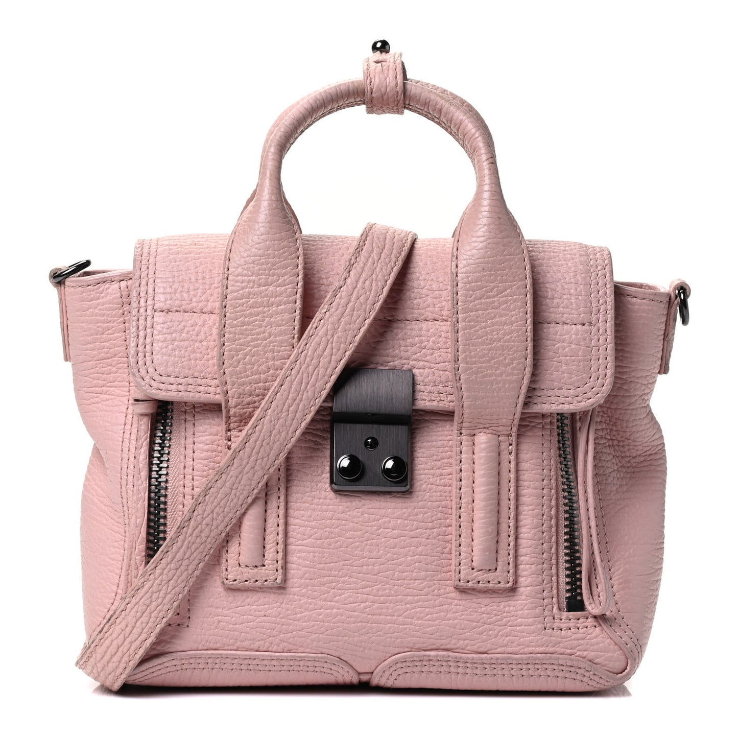 Textured Calfskin Mini Pashli Satchel Petal