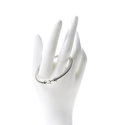 David Yurman Sterling Silver 18K Yellow Gold 5mm Cable Classic Buckle Bracelet 2 of 5