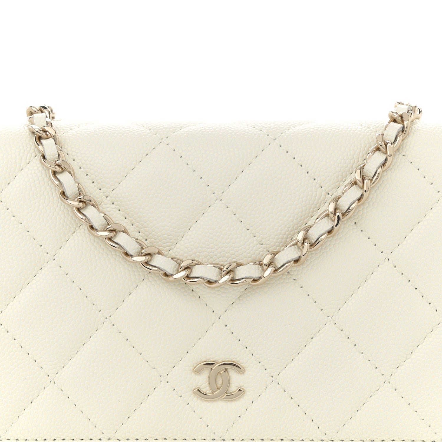 Chanel Caviar Quilted Wallet On Chain WOC White 8 of 15