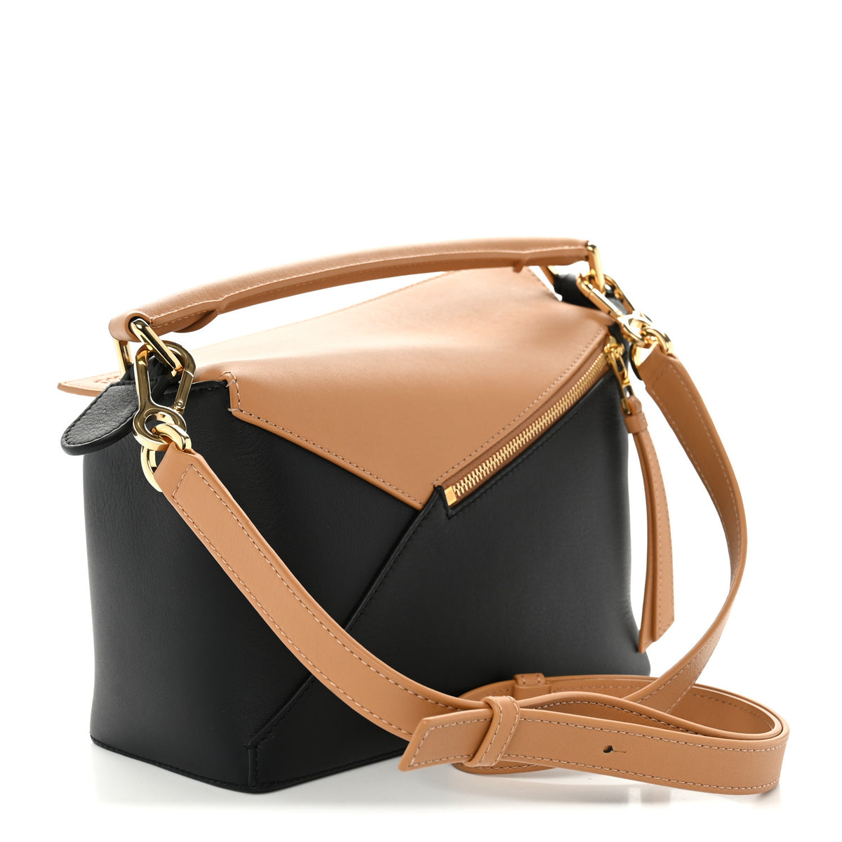 Loewe Calfskin Small Puzzle Edge Bag Warm Desert Black 3 of 10