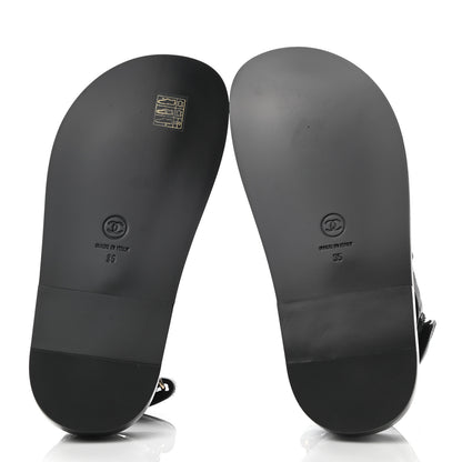 Chanel Grained Calfskin Velcro Dad Sandals 35 Black 5 of 9