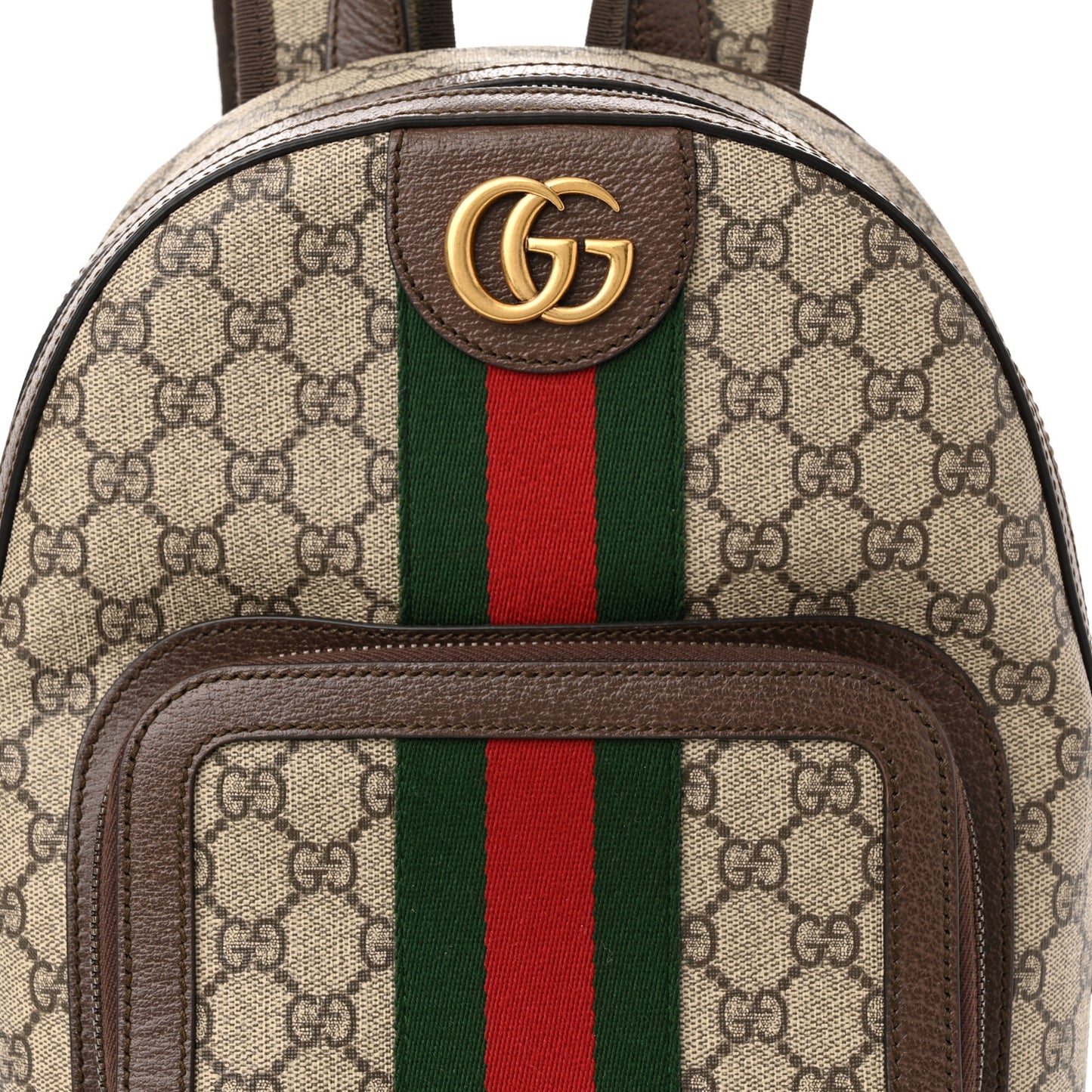 GG Supreme Monogram Calfskin Web Small Ophidia Day Backpack Beige Ebony New Acero