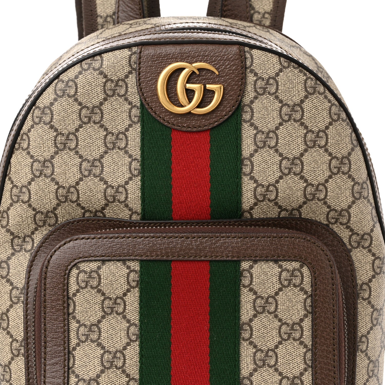 Gucci GG Supreme Monogram Calfskin Web Small Ophidia Day Backpack Beige Ebony New Acero 8 of 13