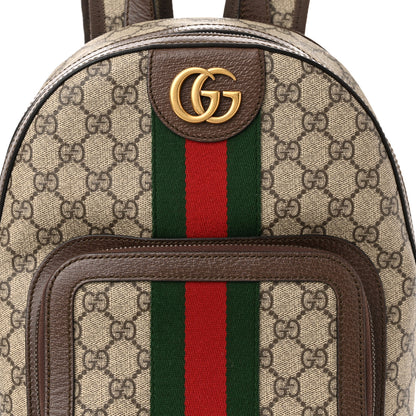Gucci GG Supreme Monogram Calfskin Web Small Ophidia Day Backpack Beige Ebony New Acero 8 of 13