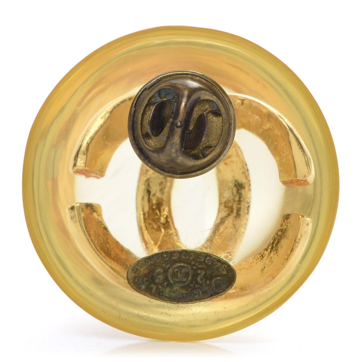 Resin CC Brooch Gold