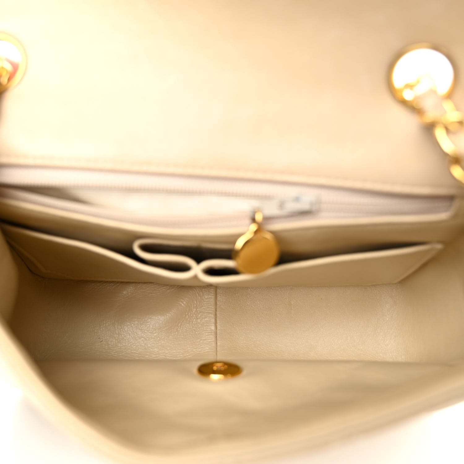 Chanel Lambskin Quilted Small Single Flap Beige 5 of 12