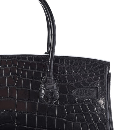 Hermes Matte Niloticus Crocodile Birkin 30 Black 13 of 27