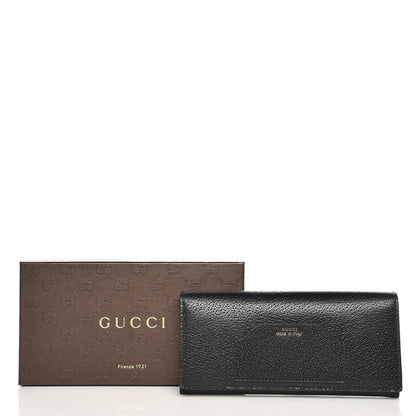 Gucci Calfskin Dandy New Chester Continental Flap Wallet Black 7 of 7