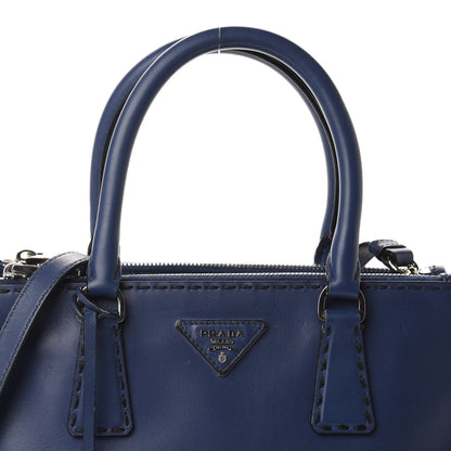 Prada City Calf Hand Stitched Small Galleria Double Zip Tote Bluette 13 of 13