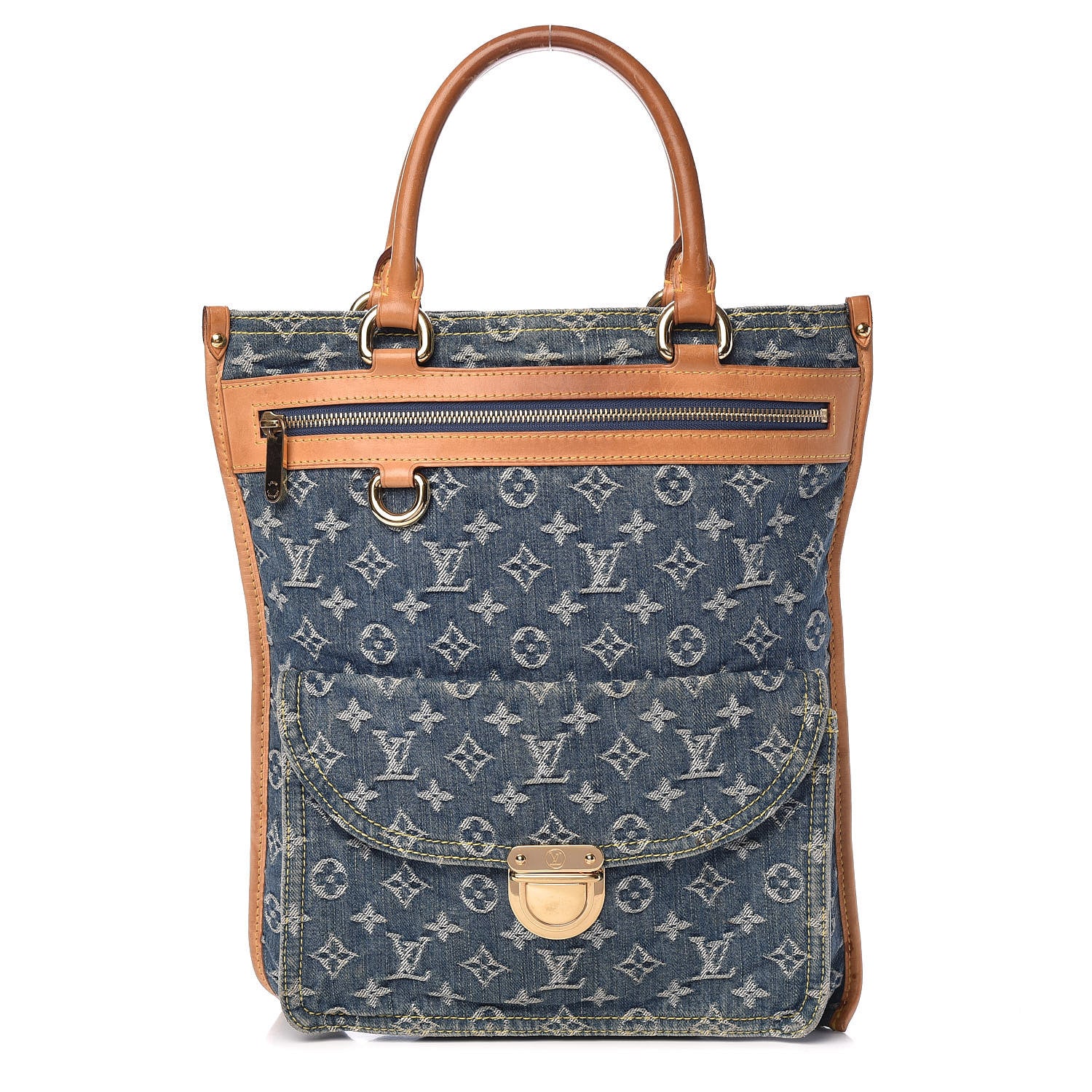 Louis Vuitton Monogram Denim Sac Plat Blue 1 of 13