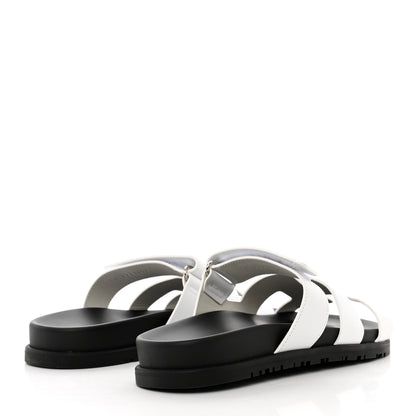 Hermes Calfskin Womens Chypre Sandals 38.5 White 4 of 9