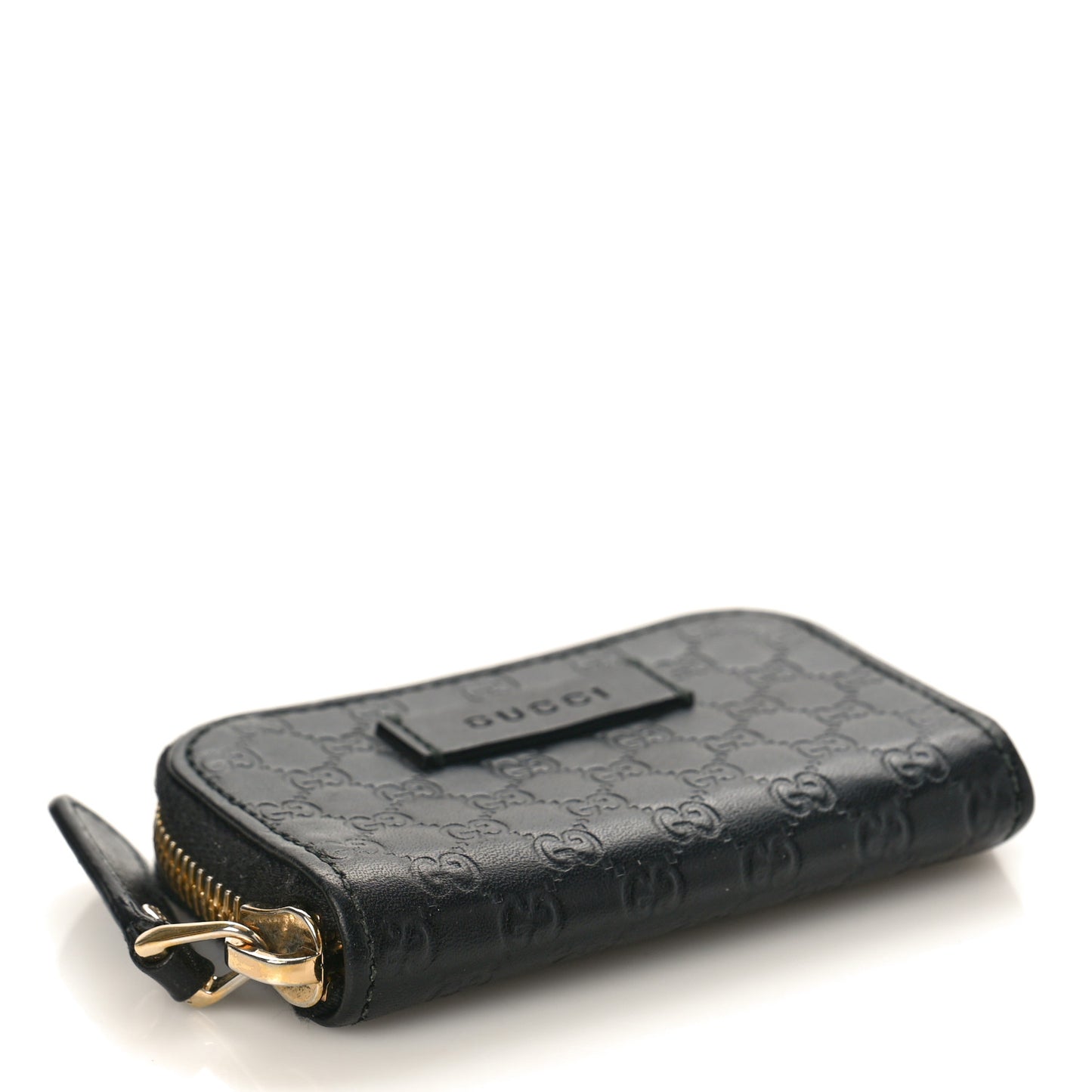 Microguccissima Zip Around Card Case Black
