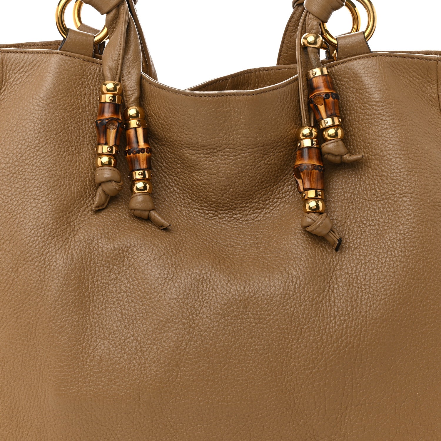 Gucci Pebbled Calfskin Large Jungle Tote Natural Tan 8 of 12